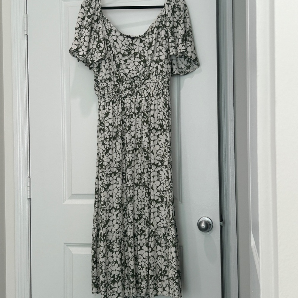 As U Wish Black and White Floral Midi Dress